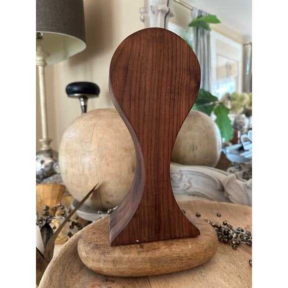 Casanuva solid walnut heirloom wooden Omega headphone stand 10” display decor - Picture 6 of 13